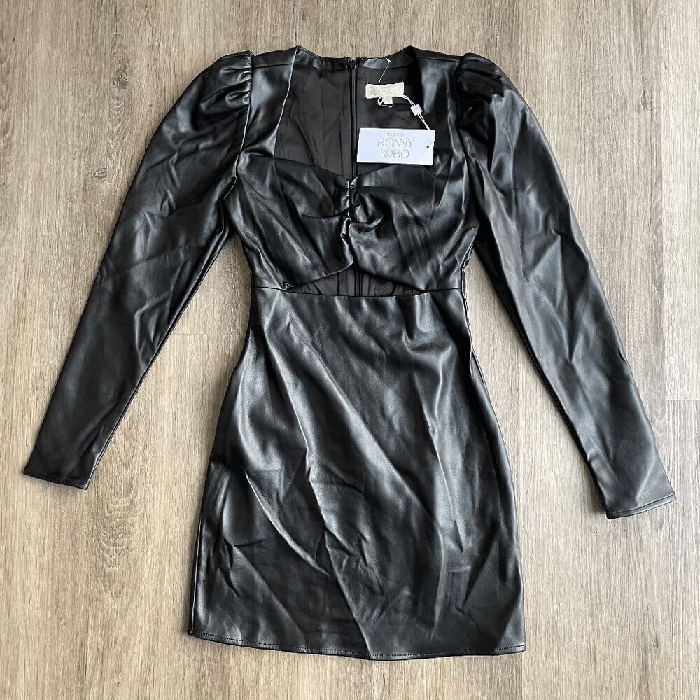 NWT Ronny Kobo Faux Leather Mini Dress XS​​​​​​ - Picture 4 of 10